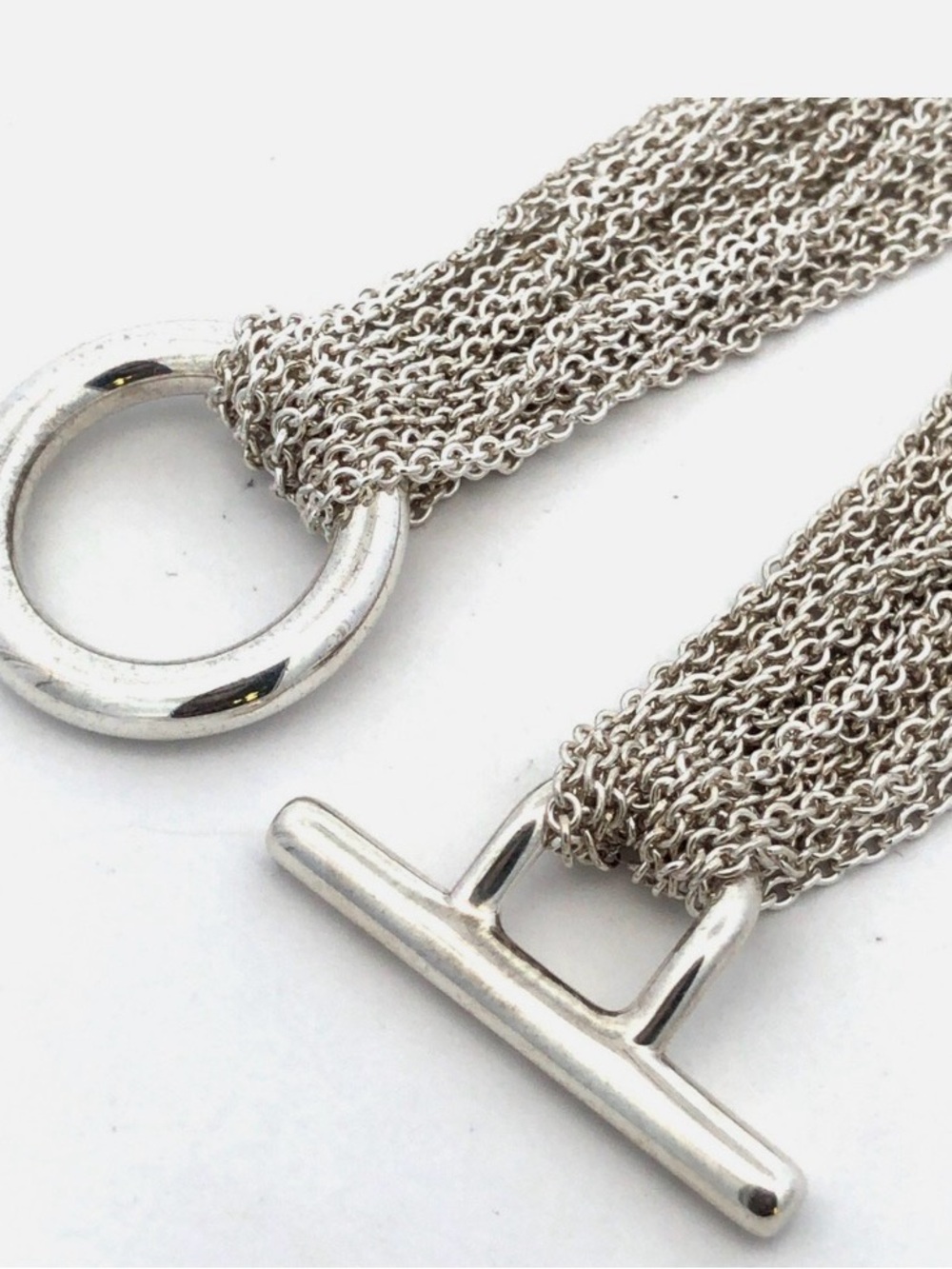 ๐ Tiffany & Co 925 Sterling Silver Retired Heart Mesh Multi-Strand Bracelet. ๐ - Picture 7 of 7